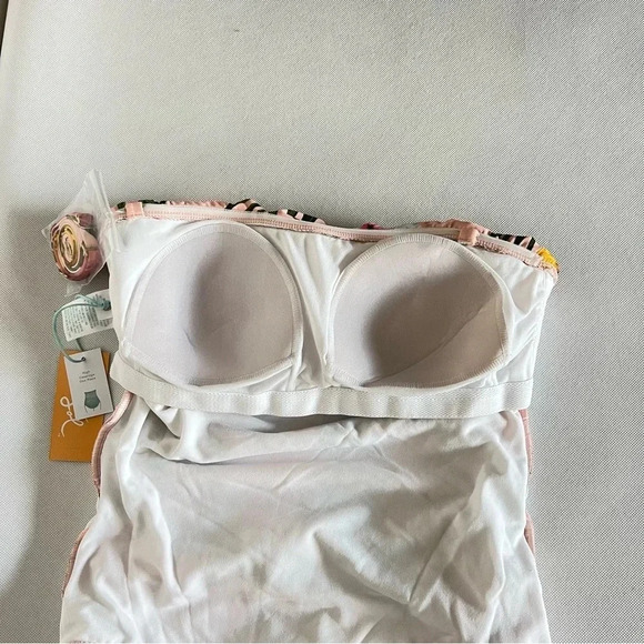 Flounce Front One Piece Swimsuit Kona Sol Hawaiian Floral Removeable Straps - Picture 13 of 15